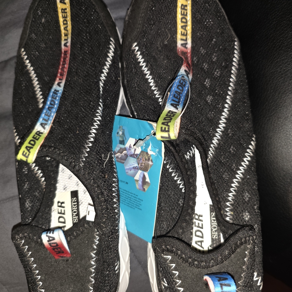 Black Water Shoes with Multicolor Accents
